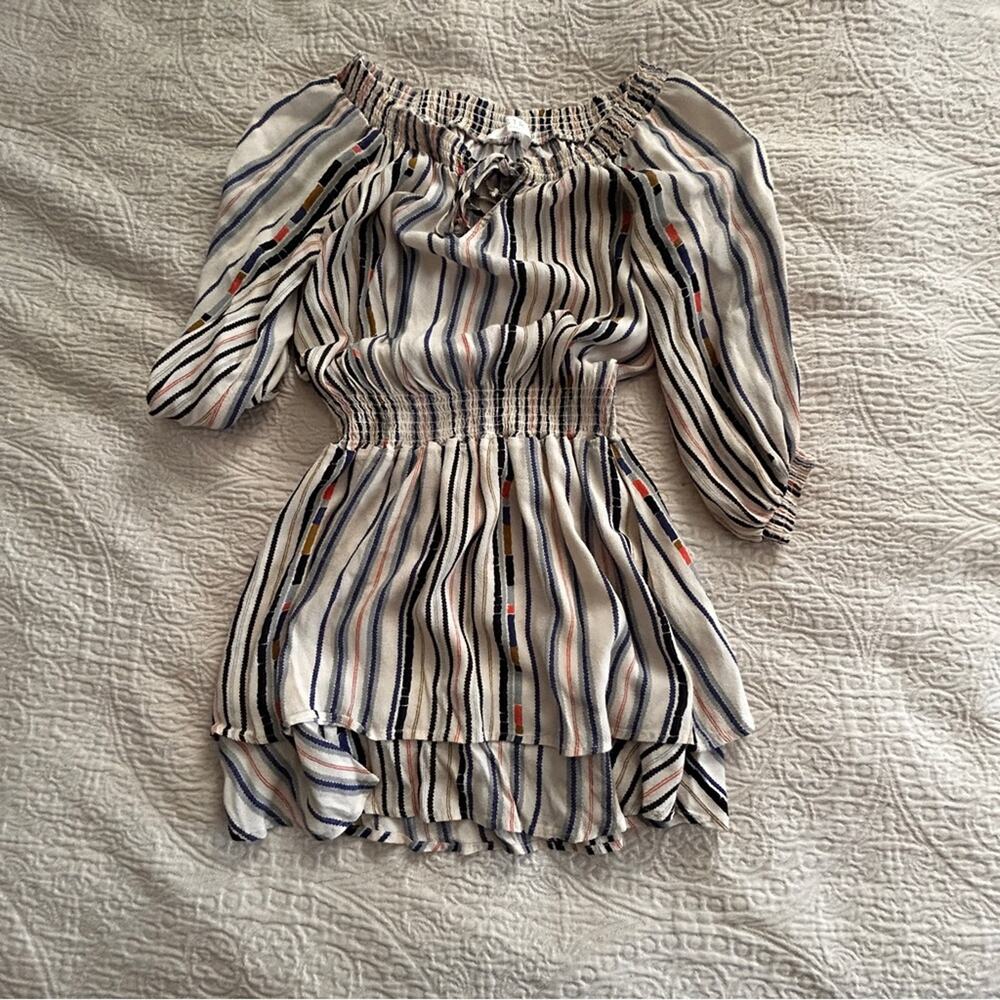 ASTR Striped Off-Shoulder Mini Dress size small